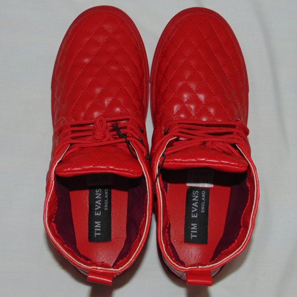 Tim Evans England | Shoes | Nwt Tim Evans England Red Quilted Hitop ...